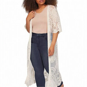 Like new boho cream embroidered duster​​​